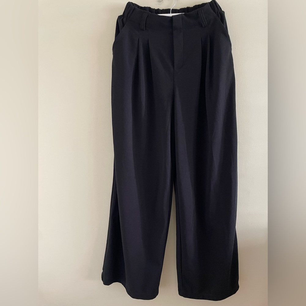 New! Halara Black Wide-Leg Trousers